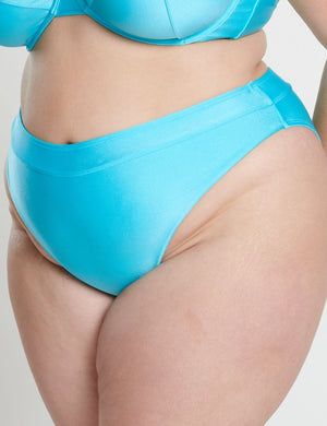 RAQ Swimwear - Brief RAQ High Leg High Waist Brief Aqua Shimmer
