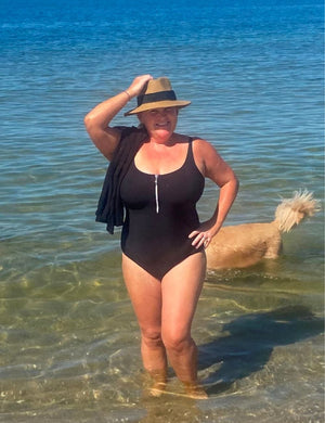 Rosa Faia Swimwear - Swimsuit Rosa Faia Elouise Zip Front Swimsuit Black