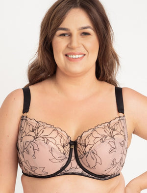 Samanta Bra - Luxe Samanta Irina Soft Full Cup Bra Black Tattoo