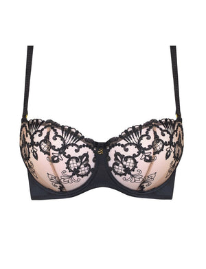Samanta Lingerie - Non-Moulded Samanta Perla Soft Half Cup Bra Black