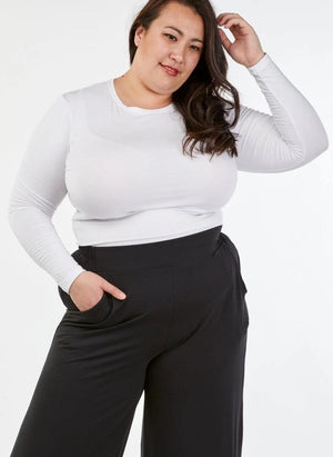 Tani Clothing - Basics - Top Tani High Neck Long Sleeve Top White