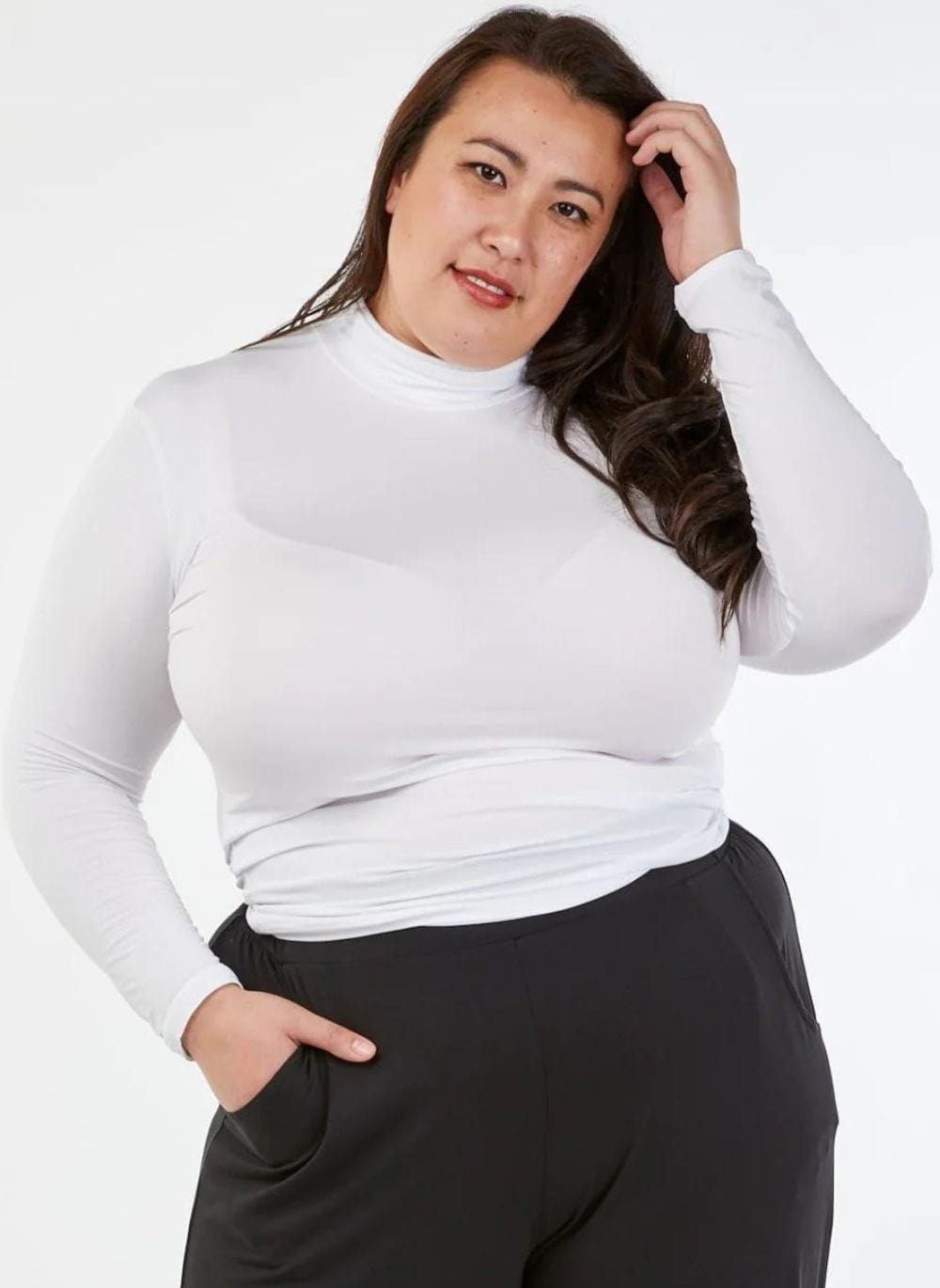 Tani Clothing - Basics - Top Tani Turtle Neck Long Sleeve Top White
