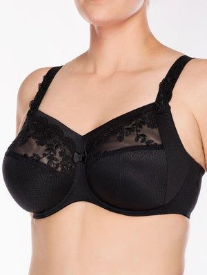 Ulla Bra - Luxe Ulla Ella Underwired Bra with Panel Black