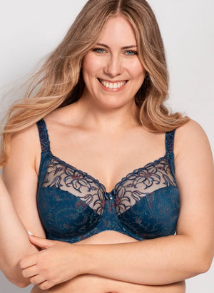 Ulla Lingerie - Non-Moulded Ulla Zoe Underwired Bra Oriental Blue