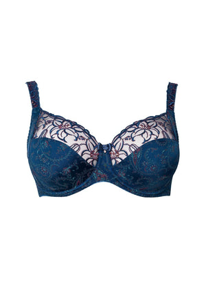 Ulla Lingerie - Non-Moulded Ulla Zoe Underwired Bra Oriental Blue