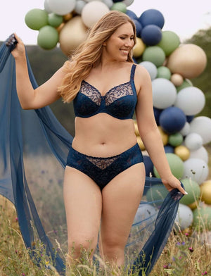 Ulla Lingerie - Non-Moulded Ulla Zoe Underwired Bra Oriental Blue