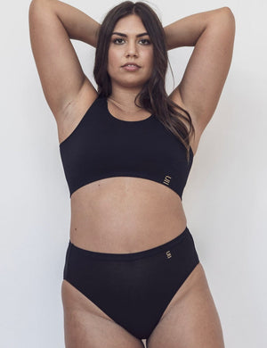Underwear For Humanity Wirefree Underwear for Humanity Recycled Bra Crop D+ Black