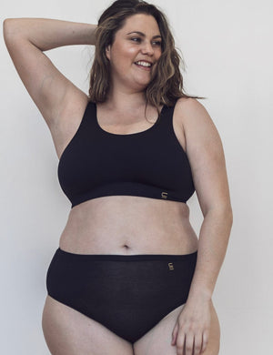 Underwear For Humanity Wirefree Underwear for Humanity Recycled Bra Crop D+ Black