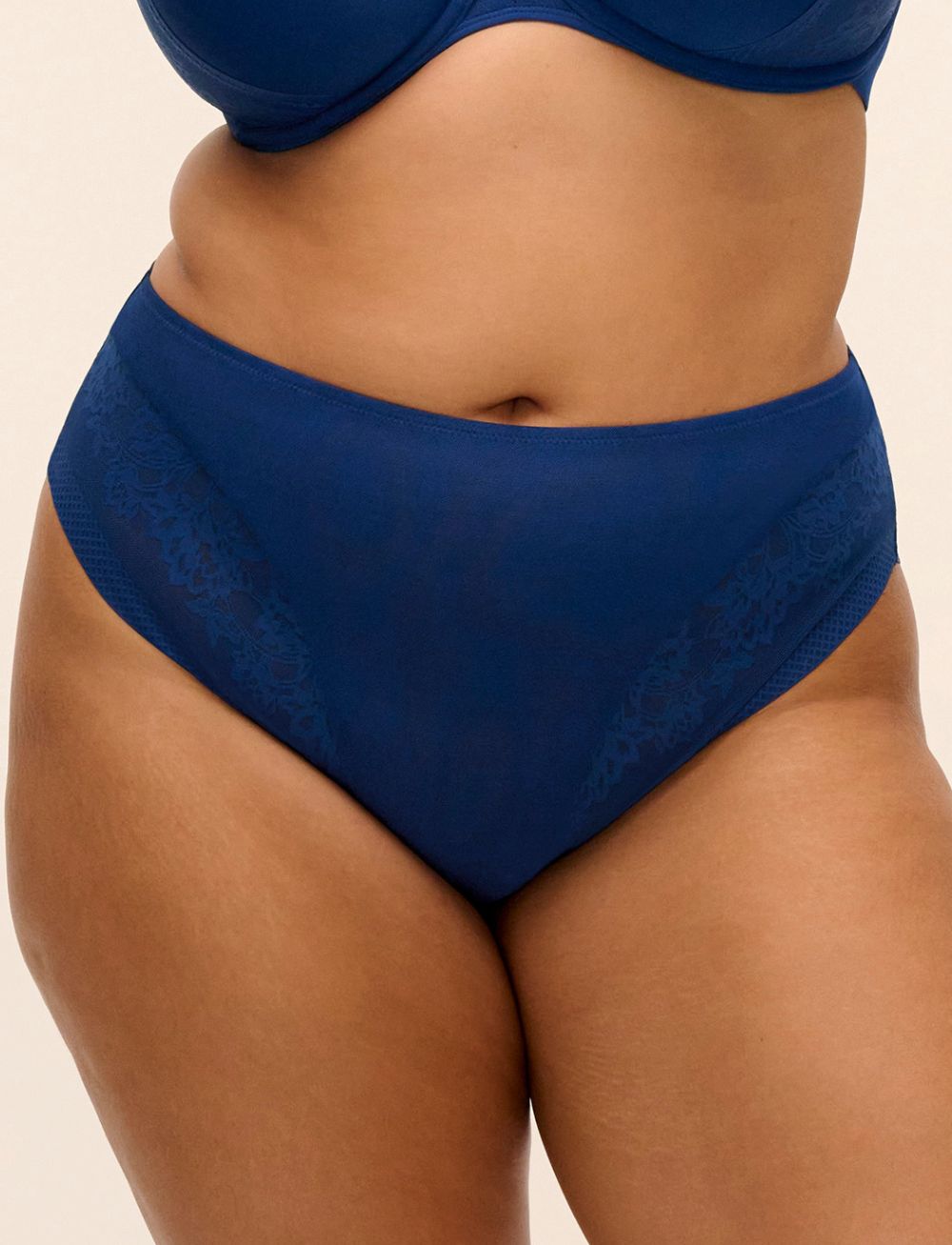 Elomi Nerina High Leg Brief French Navy