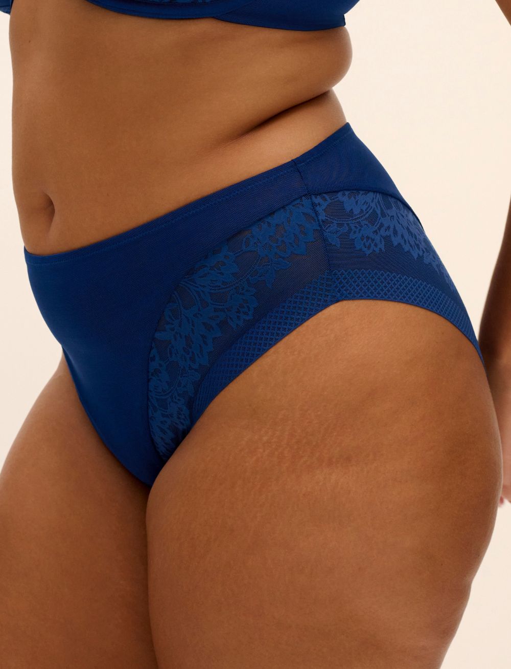 Elomi Nerina High Leg Brief French Navy