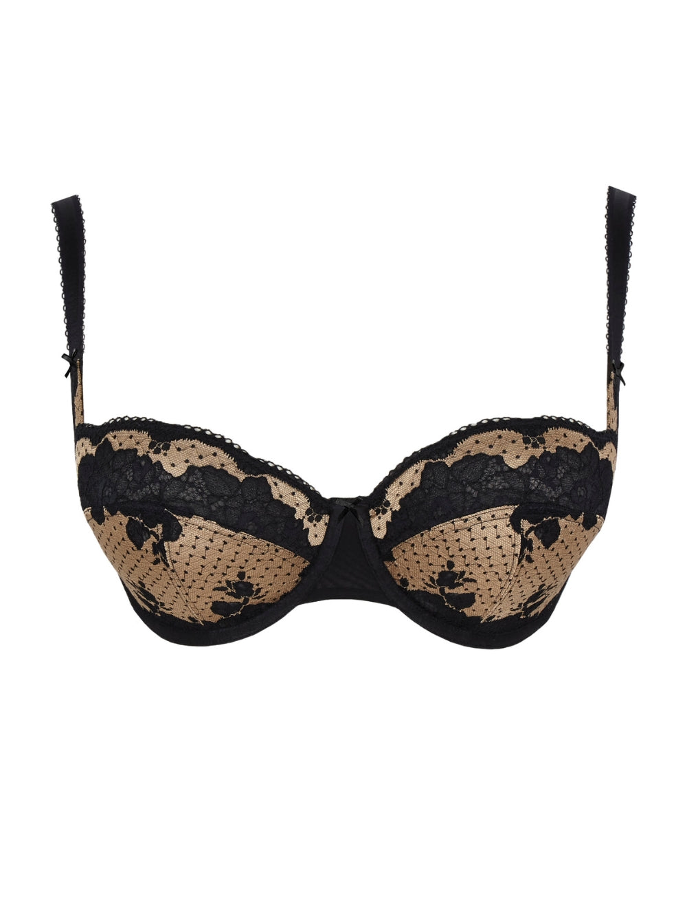 Panache Clara Demi Balcony Bra Black/Vintage Gold