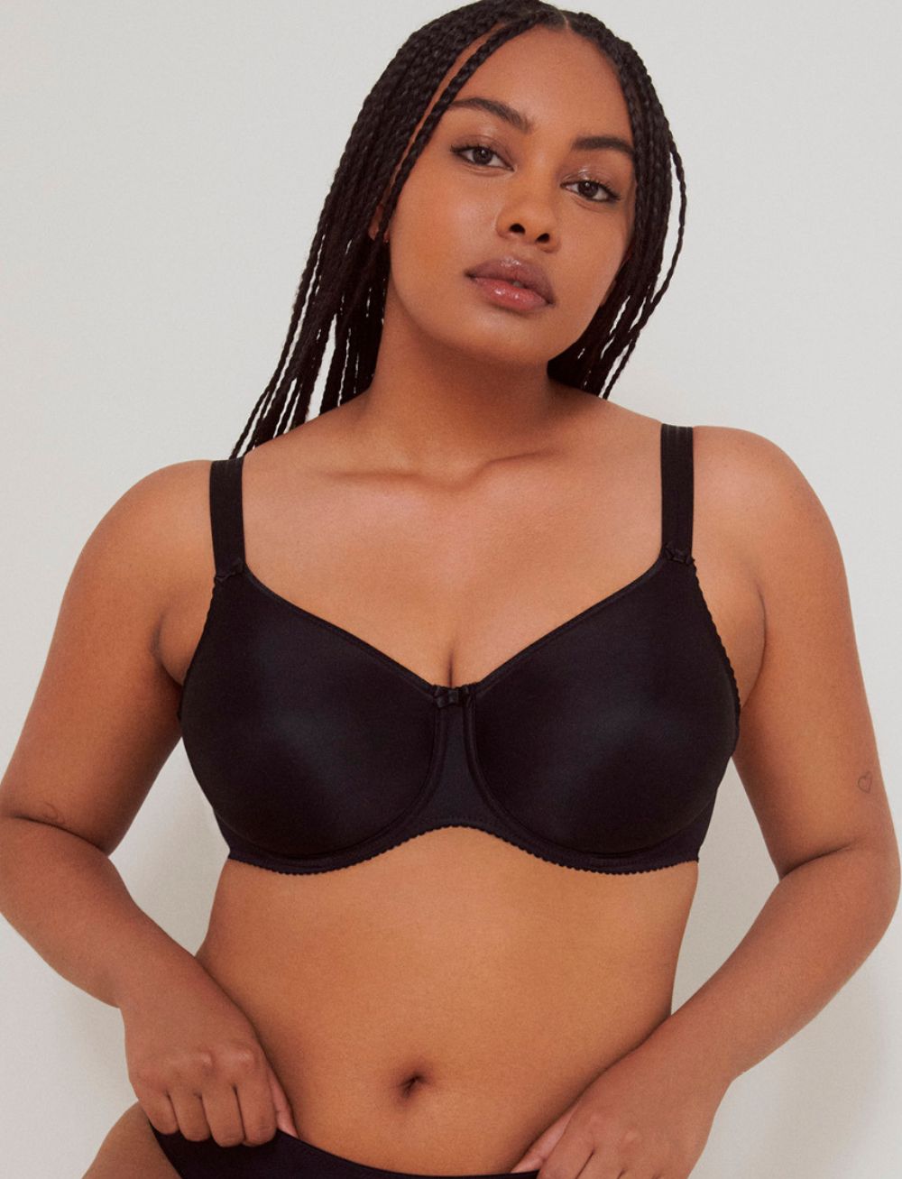 Primadonna Satin Non Padded Full Cup Seamless Bra Black