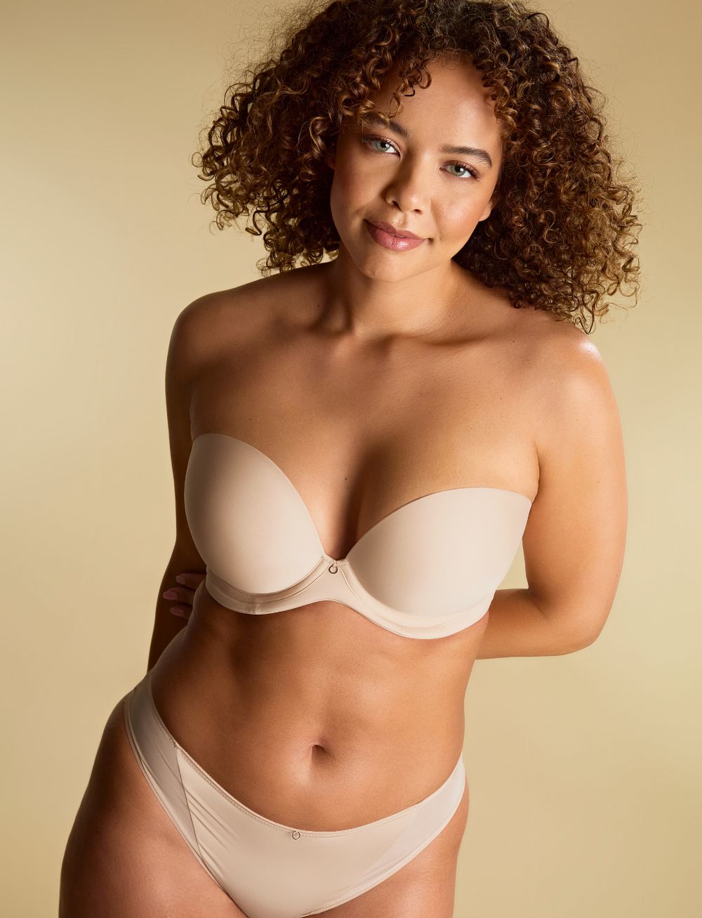 Panache Faith Moulded Plunge Strapless Bra Latte