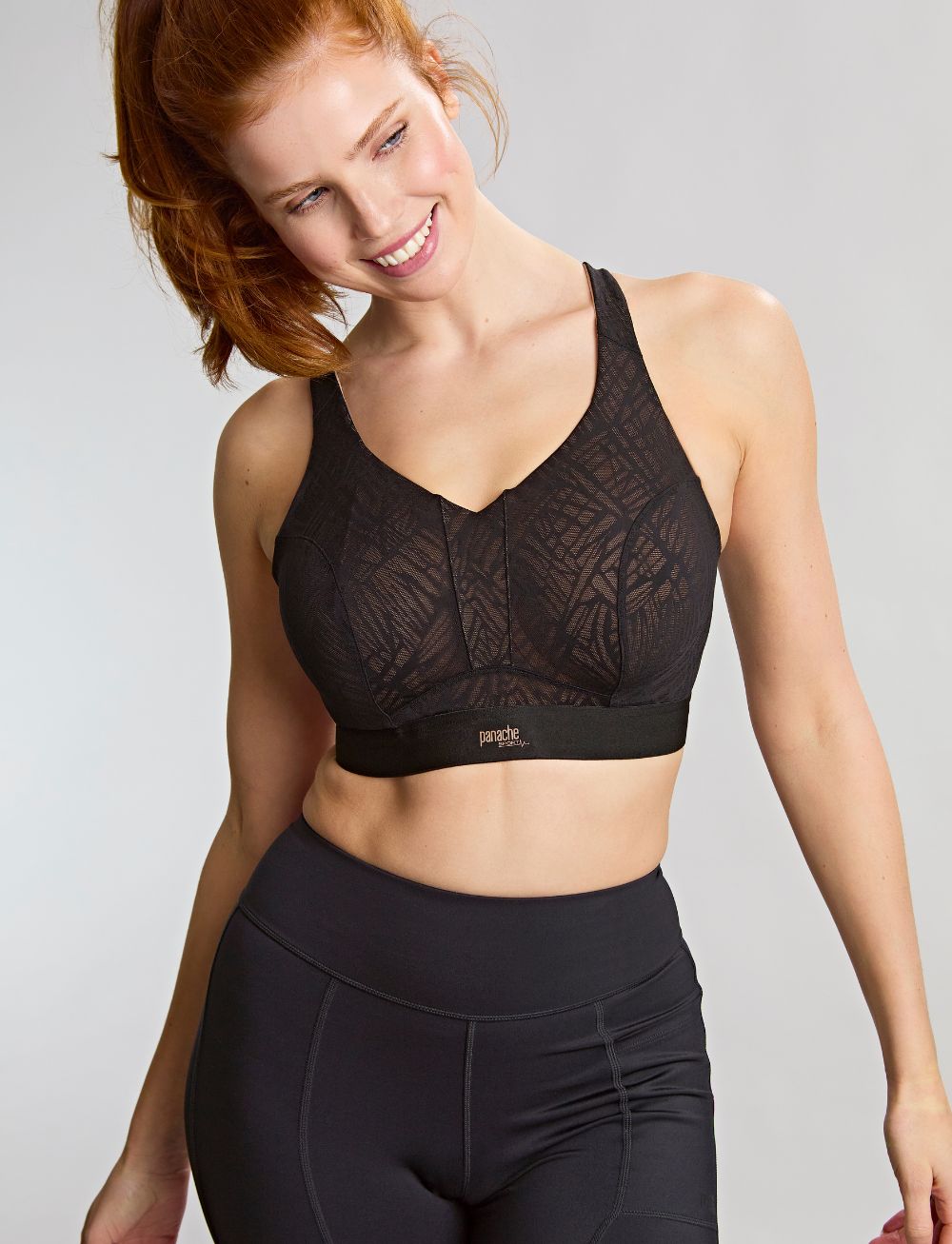 Panache Endurance Non Padded Wired Sports Bra Black/Latte