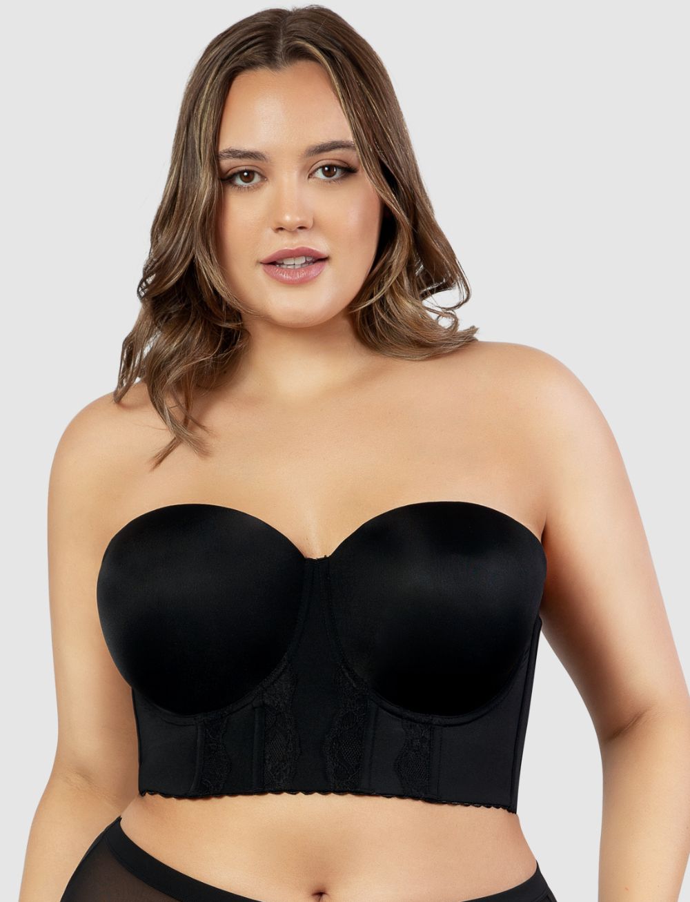 Parfait Elissa Seamless Padded Longline Strapless Bra Black