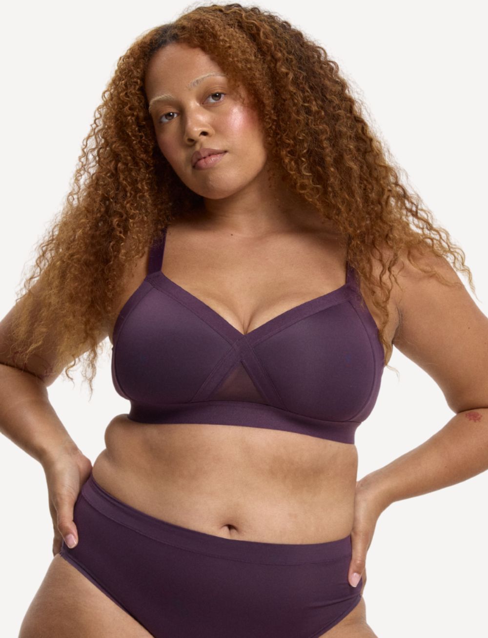 Nala Padded Support Wirefree Bralette Mulberry