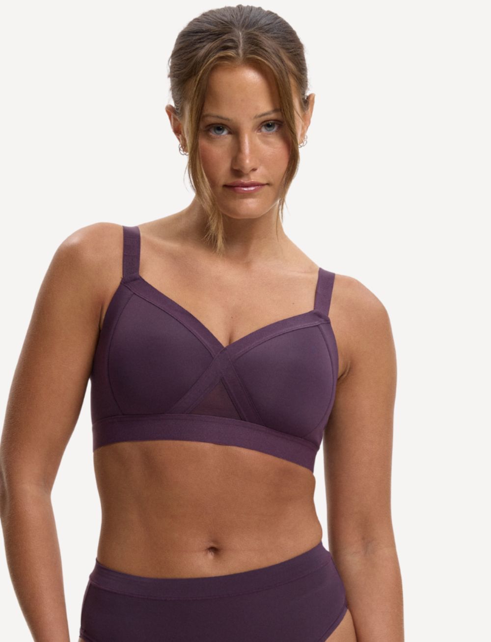 Nala Padded Support Wirefree Bralette Mulberry
