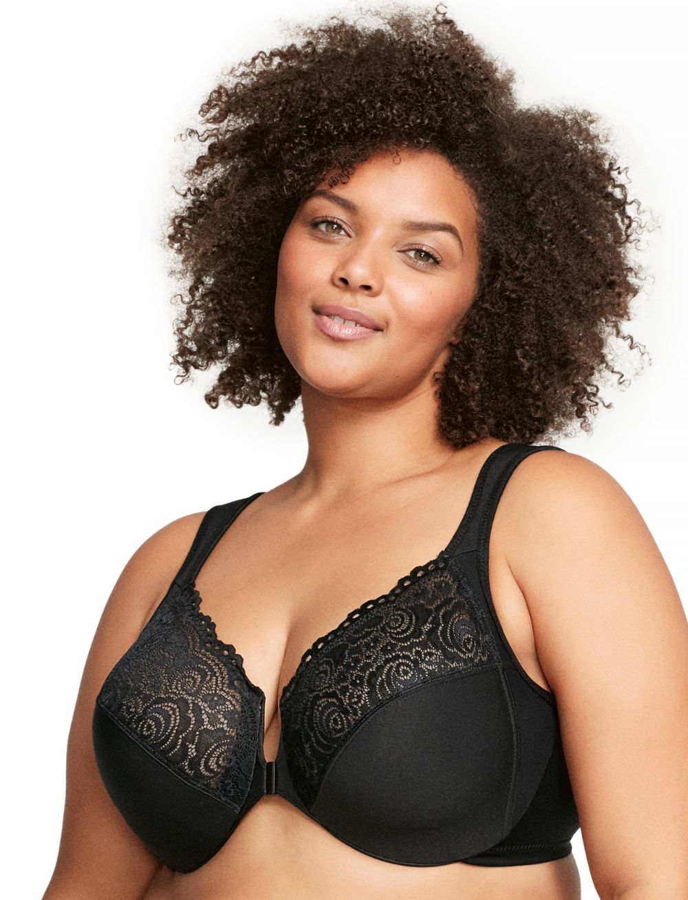 Glamorise Front-Closure WonderWire Bra Black
