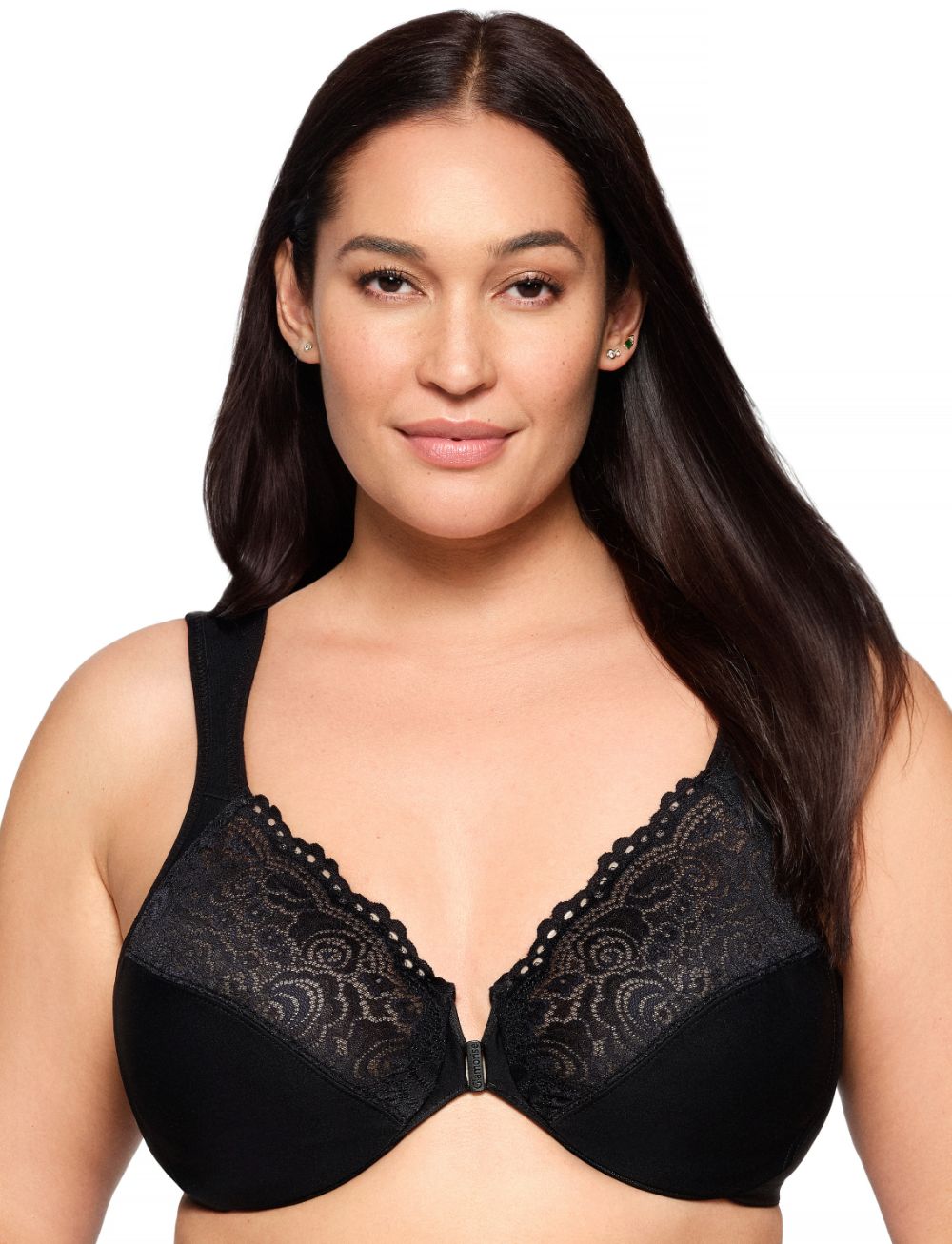 Glamorise Front-Closure WonderWire Bra Black