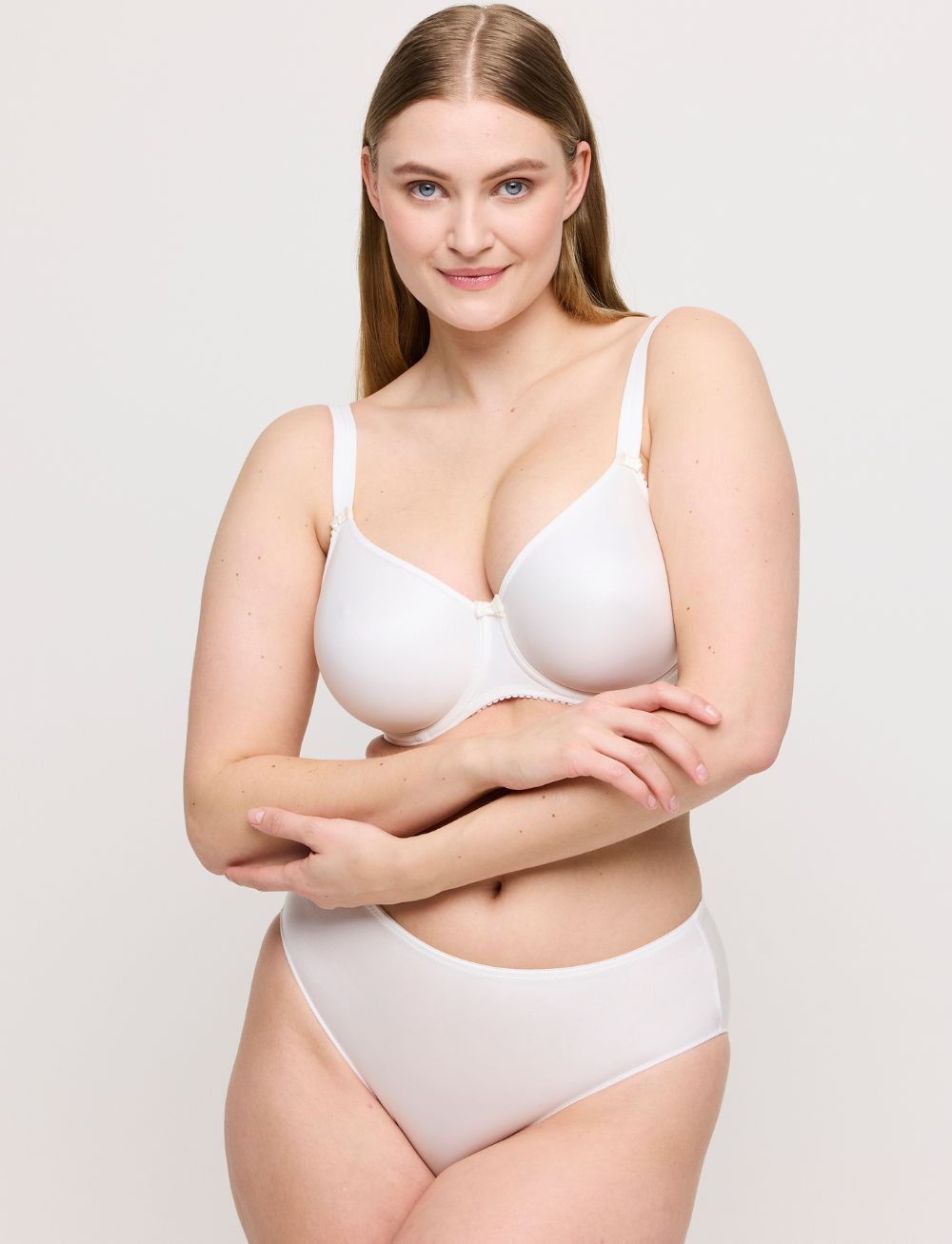 Primadonna Satin Non Padded Full Cup Seamless Bra Natural
