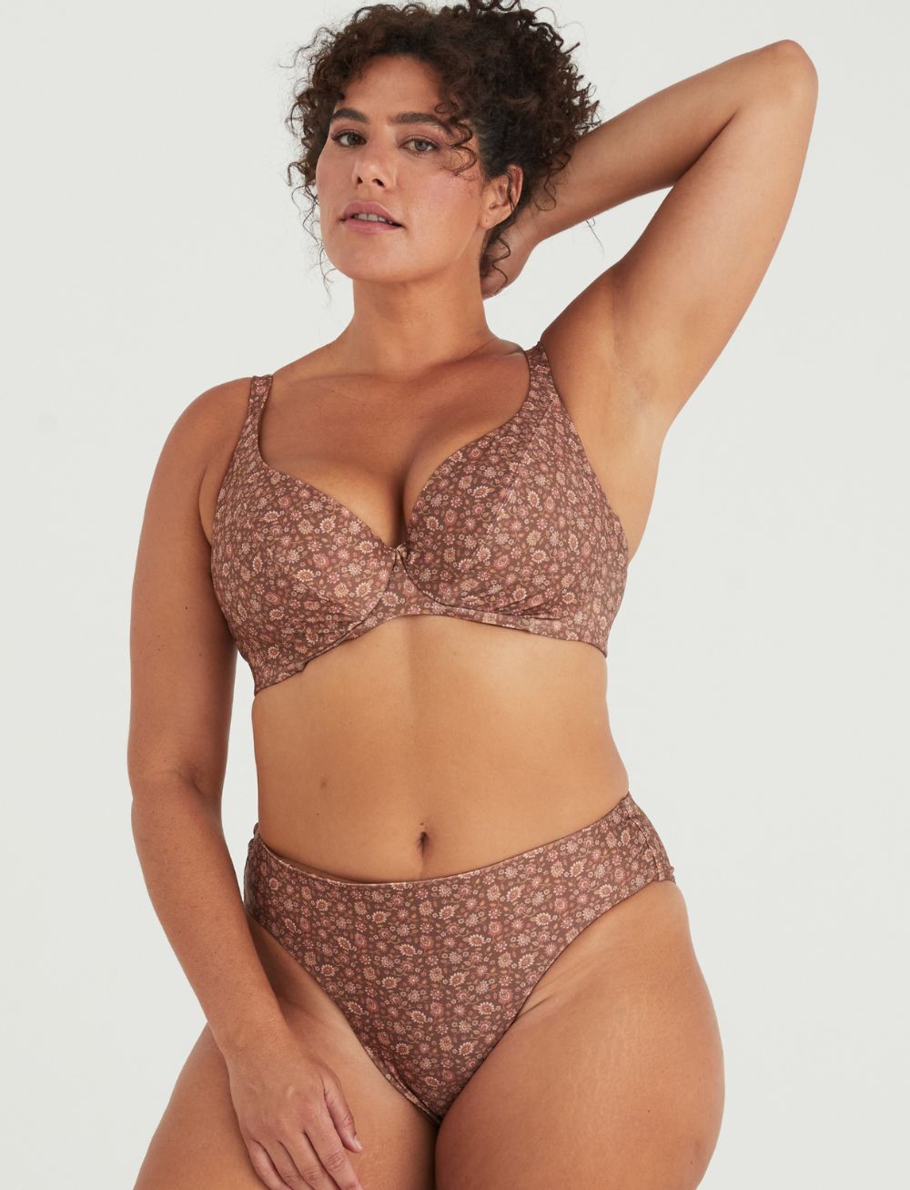 Marvell Lane Sascha Plunge Bikini Top Wander Print