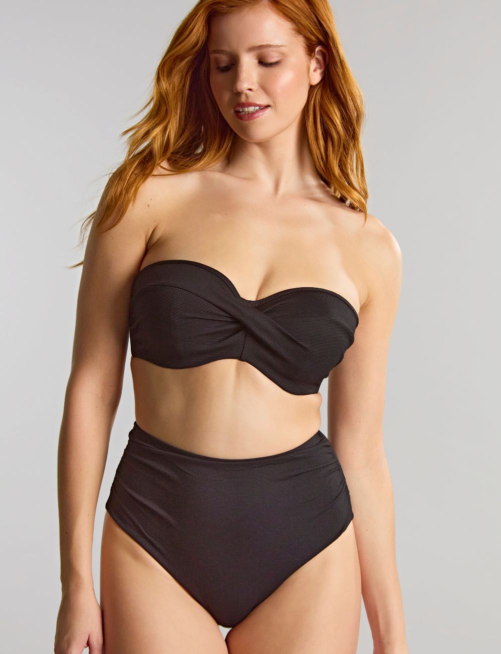 Panache Spirit Ella Twist Bandeau Bikini Top Black