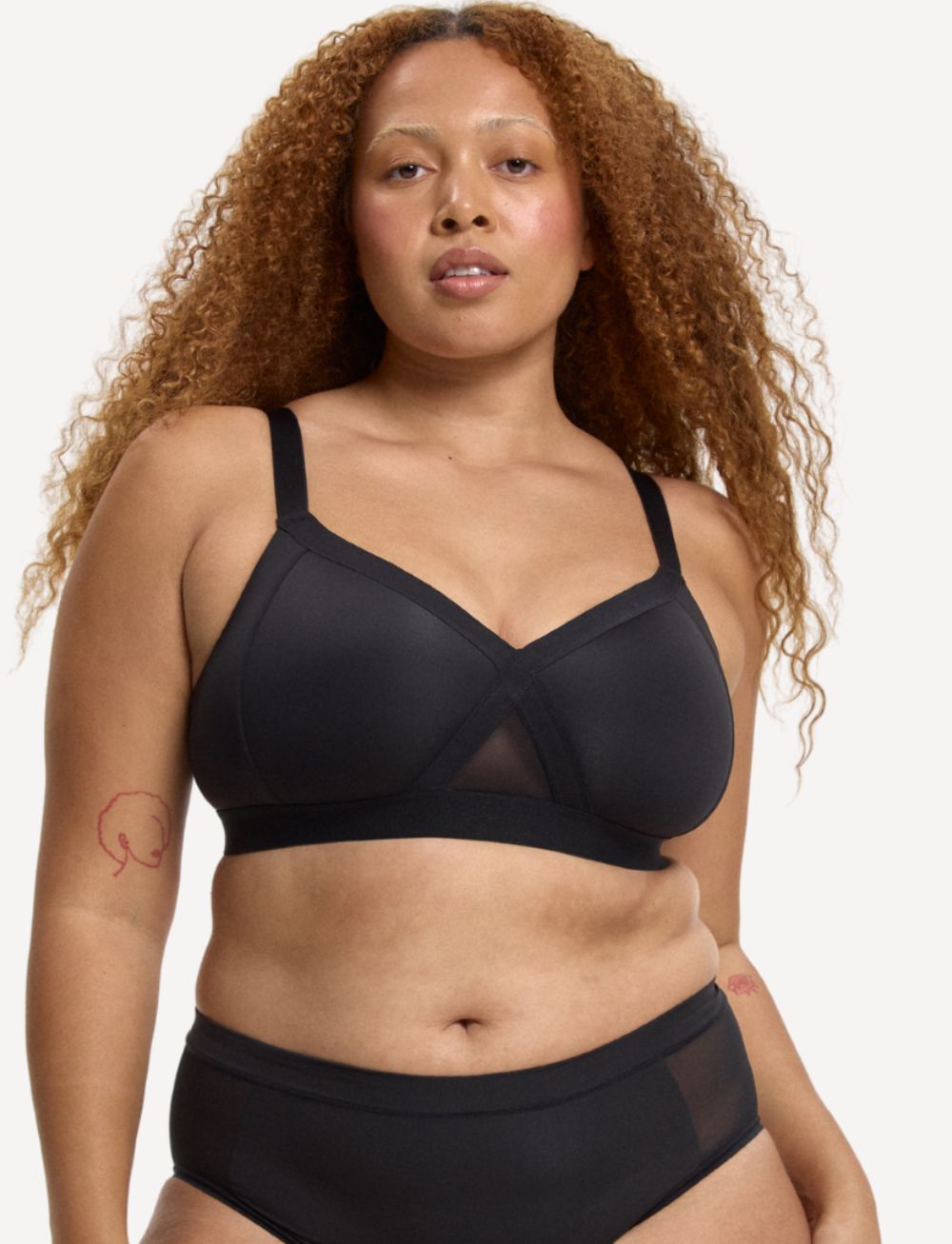 Nala Padded Support Wirefree Bralette Licorice