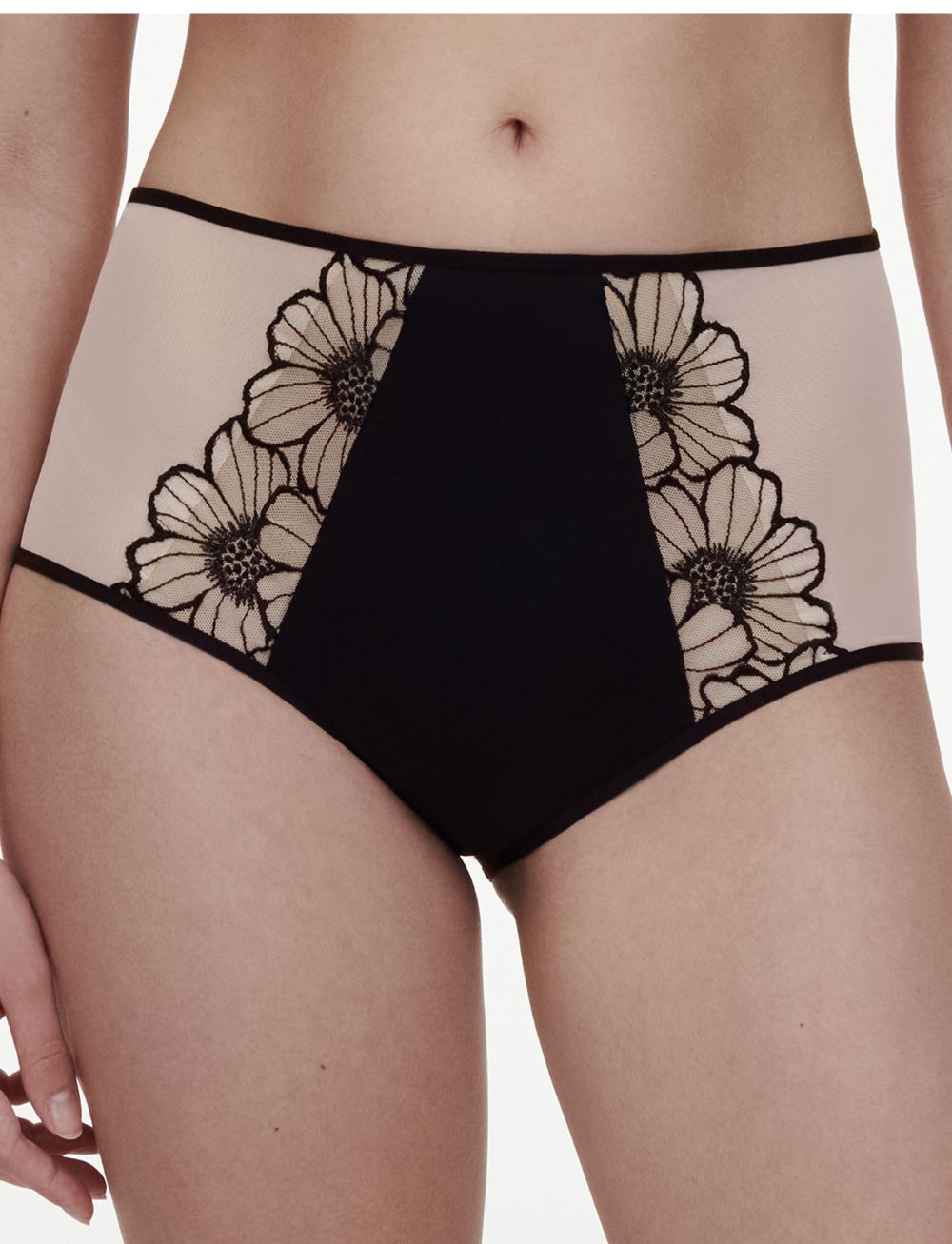Chantelle Pulp Lush High Waist Full Brief Black/Soft Pink