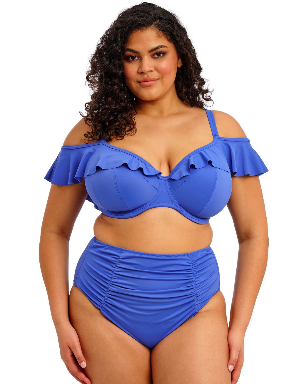 Elomi Plain Sailing UW Frill Plunge Bikini Top Azure