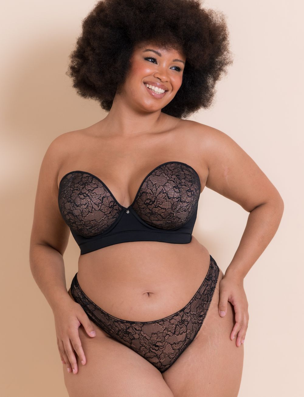 Curvy Kate Hey Girls Strapless Multiway Bra Black/Latte