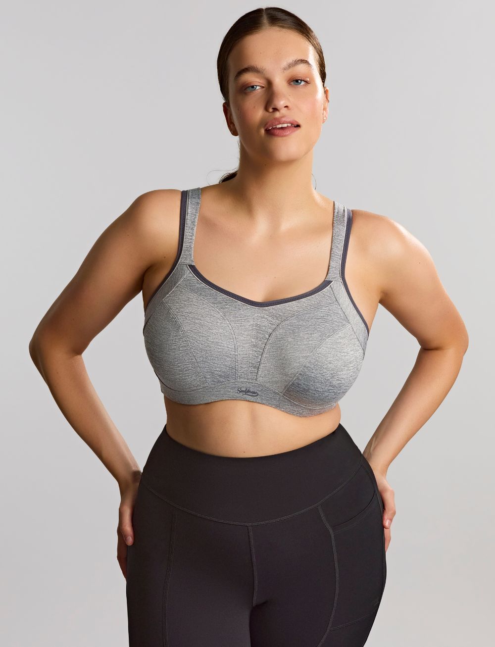 Sculptresse Activate Non Padded Sports Bra Charcoal Marl