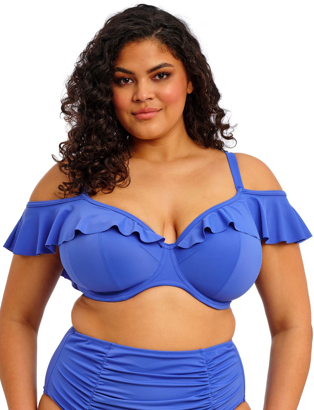 Elomi Plain Sailing UW Frill Plunge Bikini Top Azure