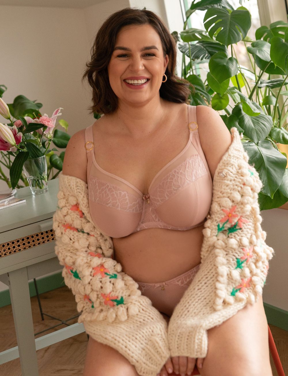 Samanta Amelia Soft Full Cup Side Support Bra Powder Rose