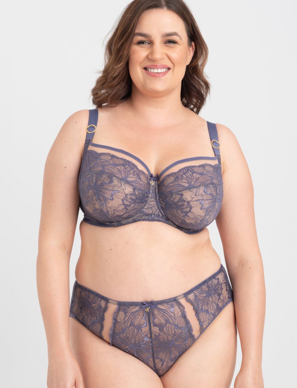 Samanta Mila Soft Full Cup Side Support Bra Anthracite