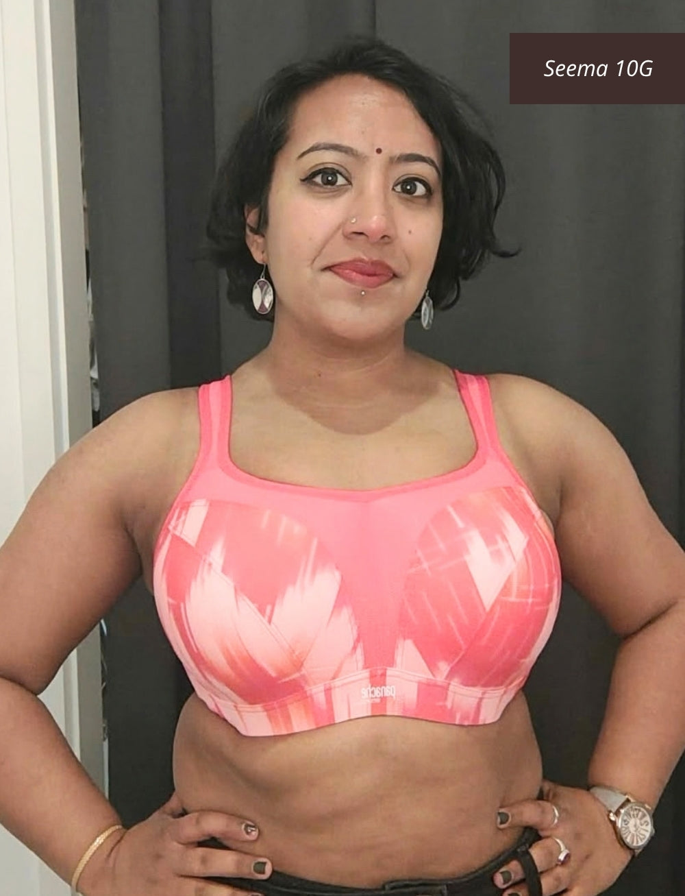 sg-10-12 Panache Power Wired Sports Bra Pink Abstract Seema