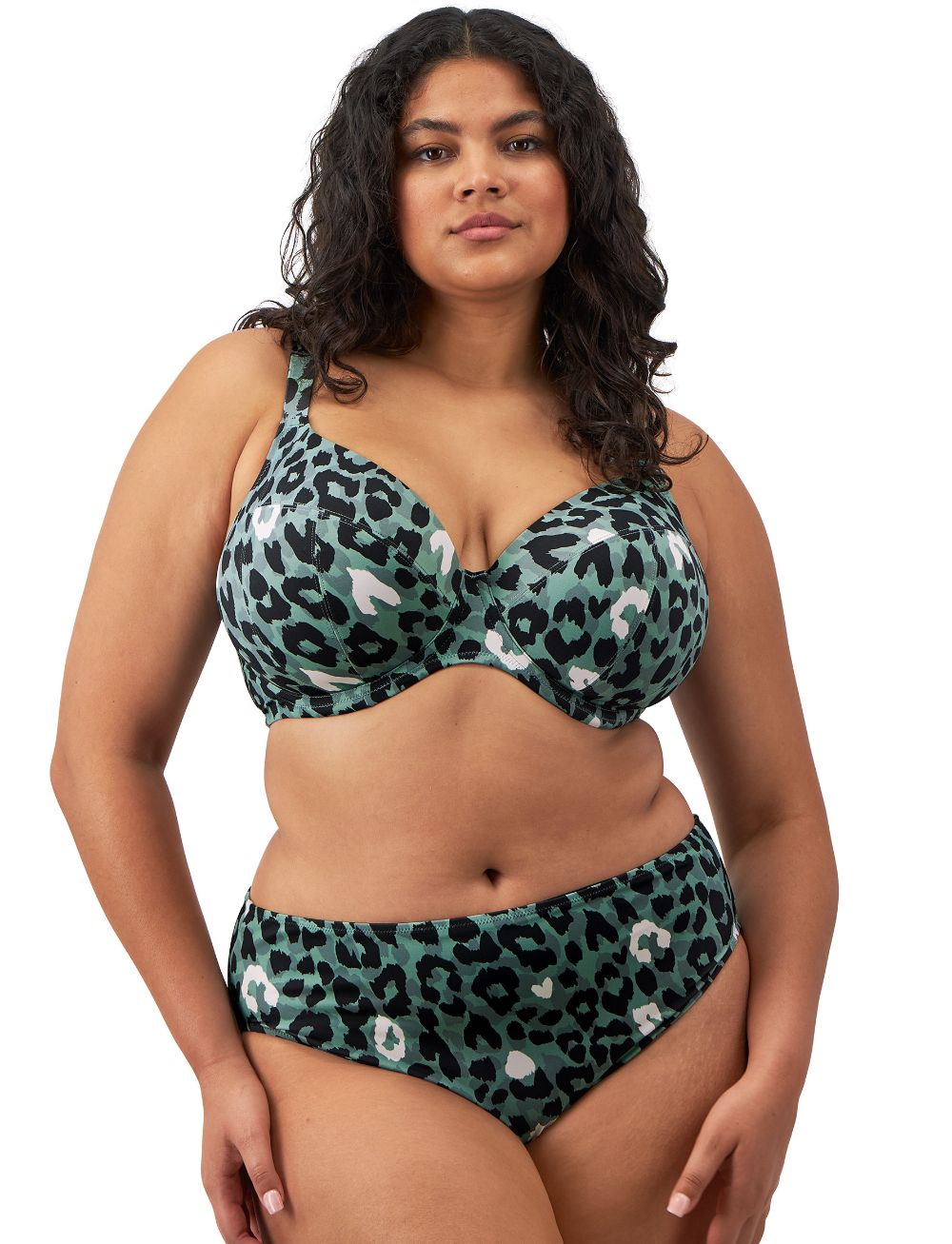 Elomi Jungle Bay UW Plunge Bikini Top Olive