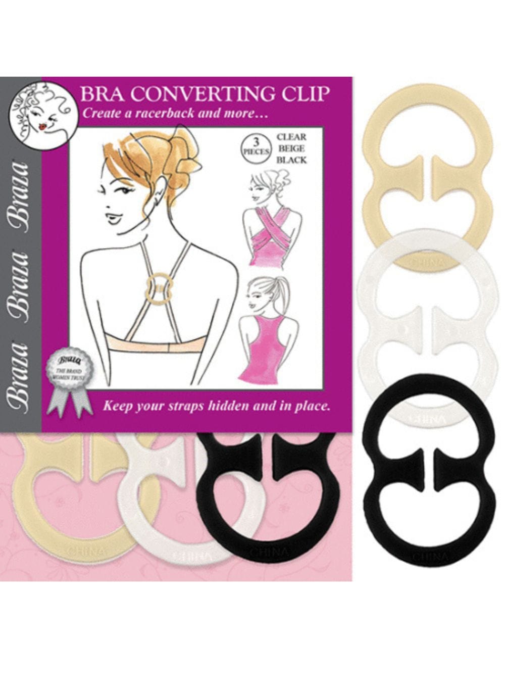 Braza Accessories Braza Bra Back Converting Clip Assorted