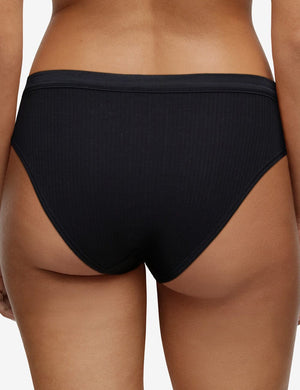 Chantelle Clothing - Basics Chantelle Cotton Comfort Hi Cut Brief Black