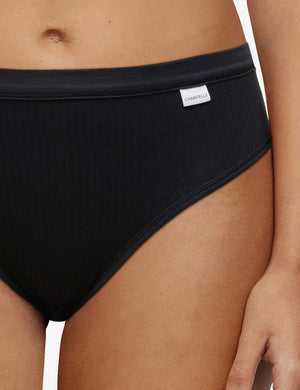 Chantelle Clothing - Basics Chantelle Cotton Comfort Hi Cut Brief Black