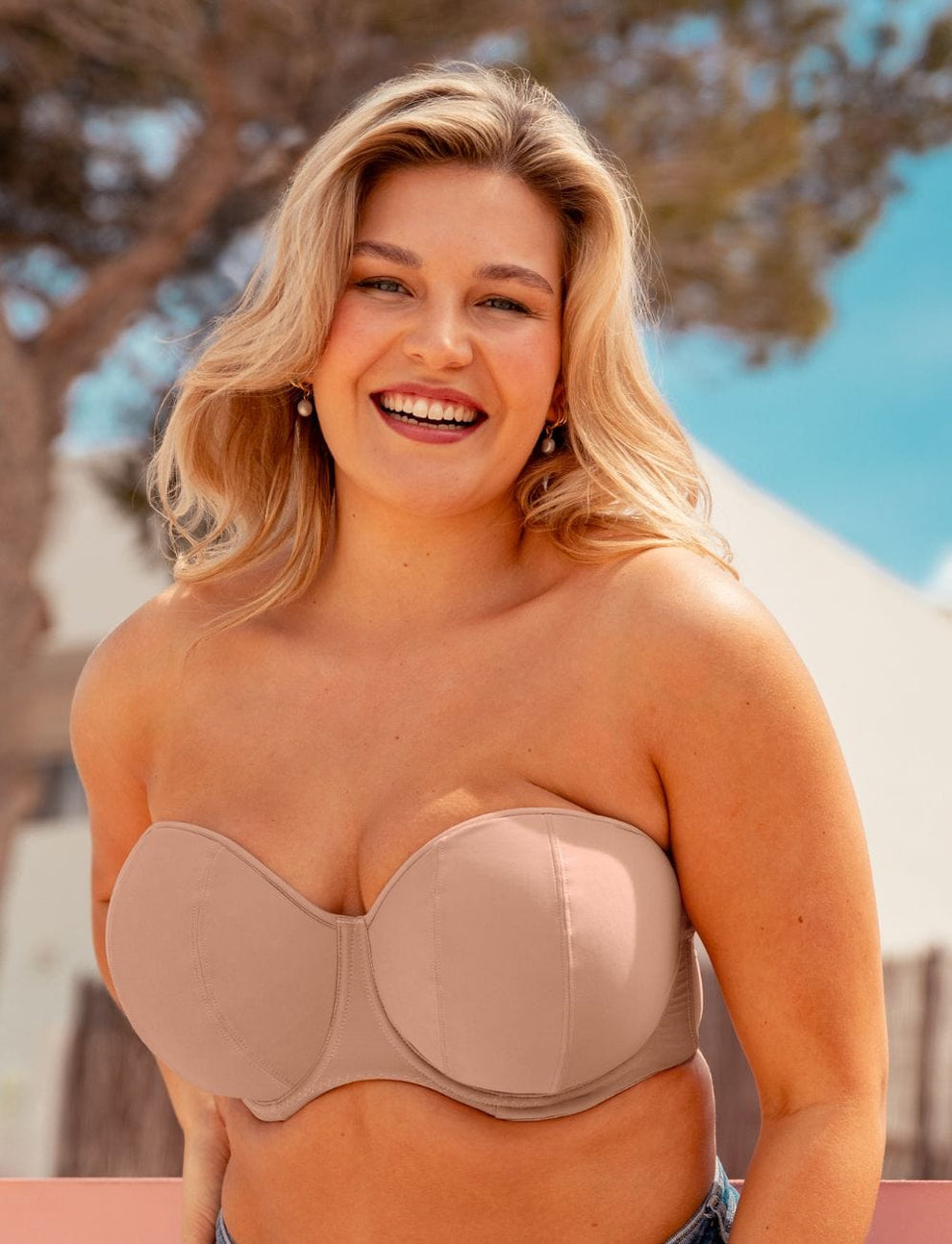 Curvy Kate Luxe Strapless BH Latte 38D, Latte, 85D