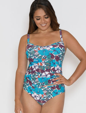 Curvy Kate Swimwear - Tankini Curvy Kate Hibiscus Plunge Tankini Print Mix