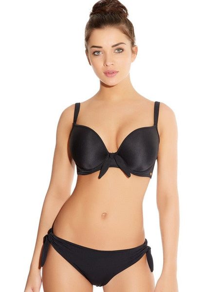 Freya Deco Swim Moulded Plunge Bikini Top Black Brava Lingerie