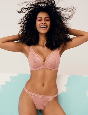Freya T-Shirt Bra - Non-moulded Freya Tailored UW High Apex Plunge Bra Ash Rose