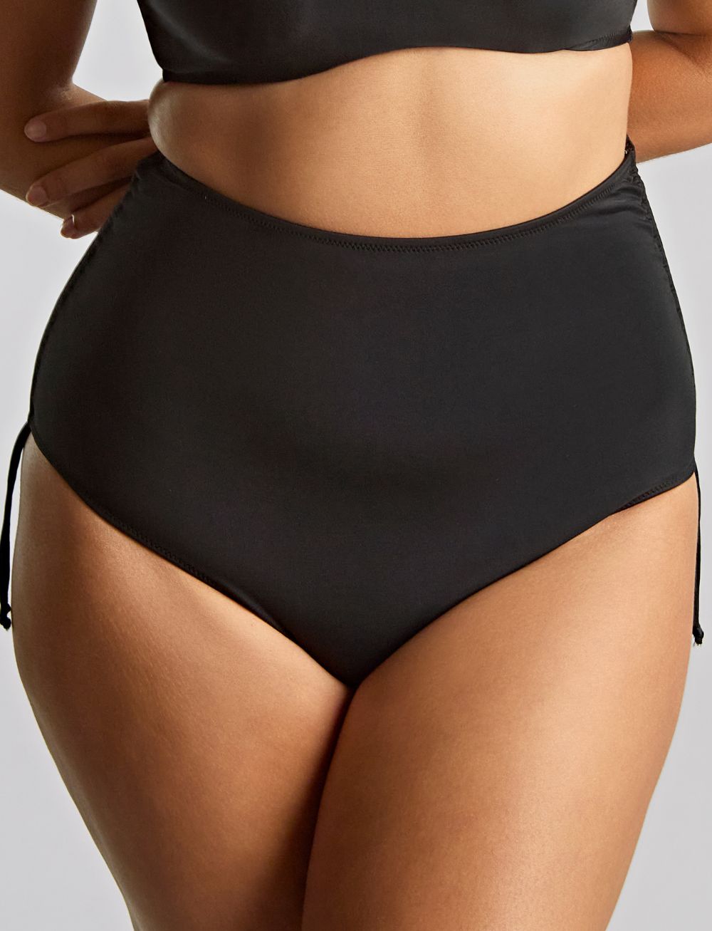 Panache Signature Midi Gather Bikini Brief Black