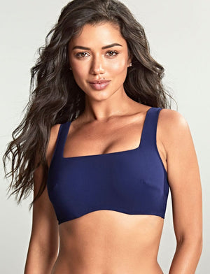 Panache Swimwear - Bikini Top Panache Azzurro Gina Square Neck Crop Top Navy