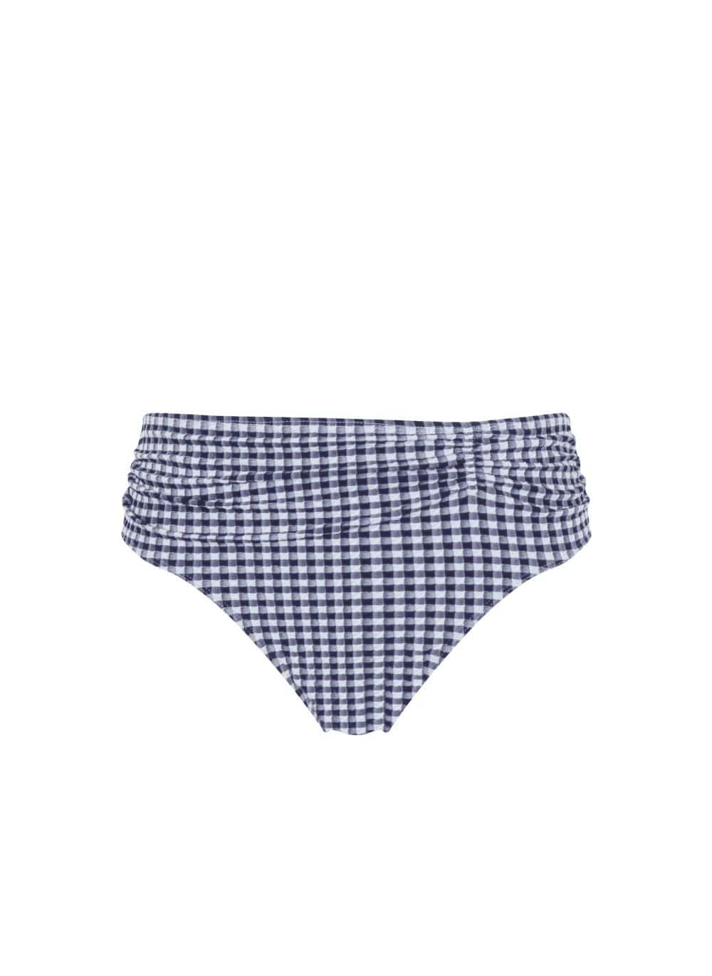 Panache Gingham Gather Brief Navy Gingham Brava Lingerie