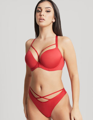Panache T-Shirt Bra - Moulded Panache Faith Amour Plunge Bra Scarlet
