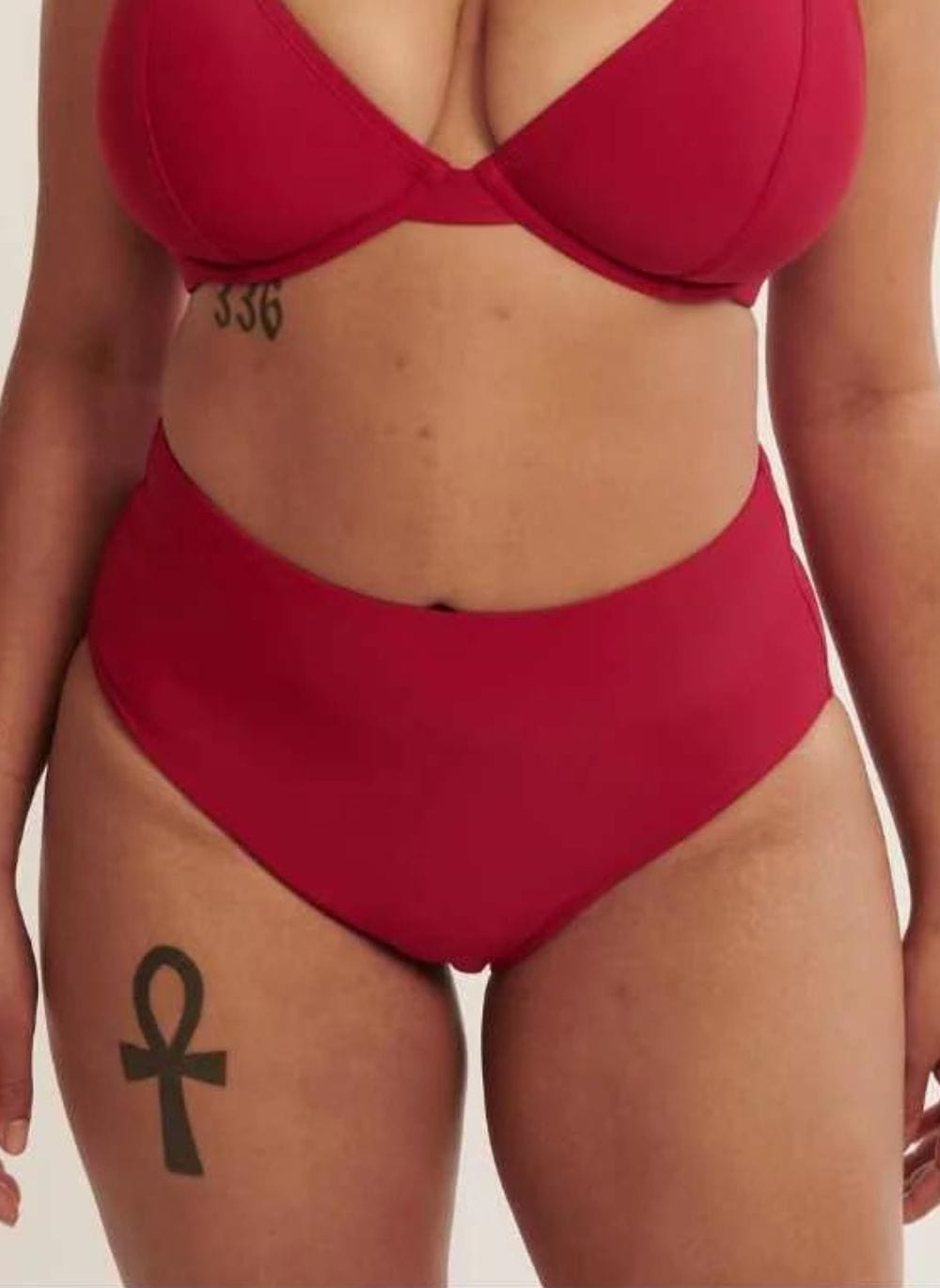 RAQ Swimwear - Bottom RAQ High Waist Full Brief Lipstick
