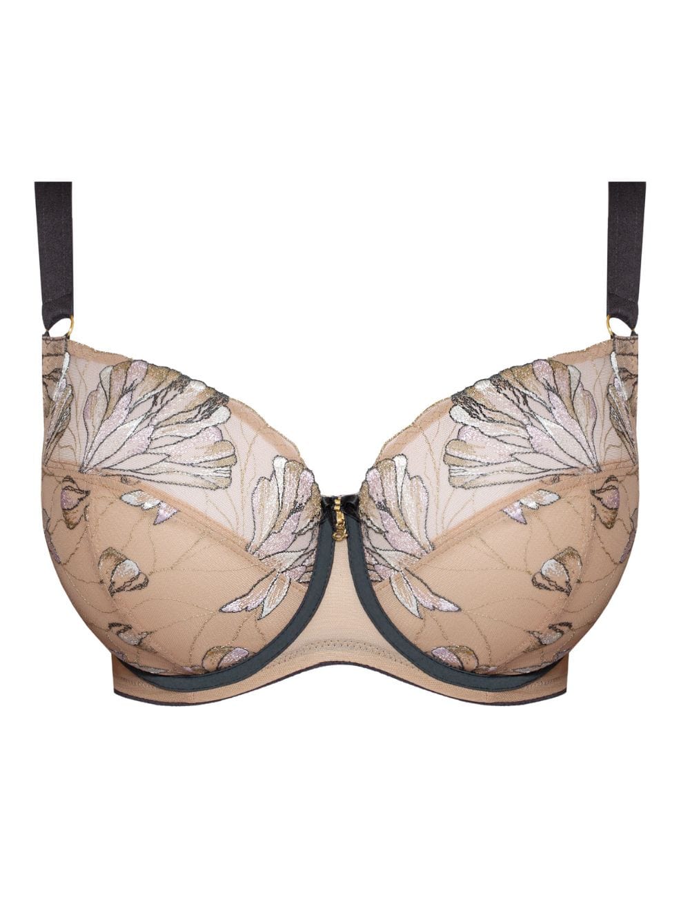 Samanta Lingerie - Non-Moulded Samanta Eteri Soft Full Cup Side Support Bra Anthracite