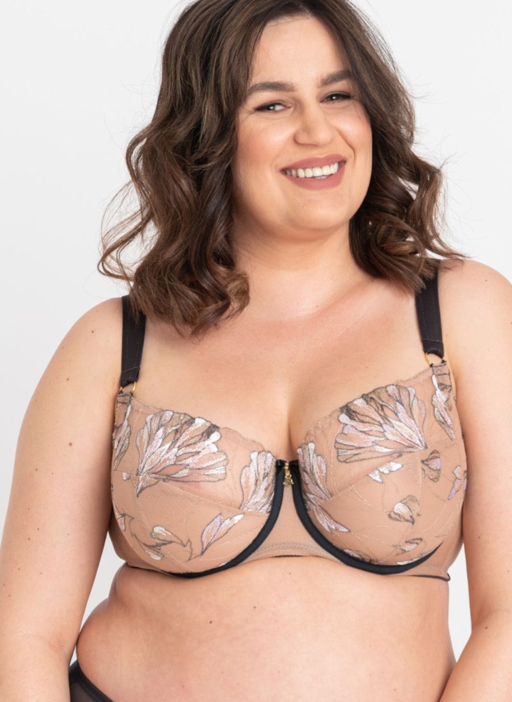 Samanta Lingerie - Non-Moulded Samanta Eteri Soft Full Cup Side Support Bra Anthracite